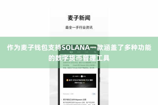 作为麦子钱包支持SOLANA一款涵盖了多种功能的数字货币管理工具